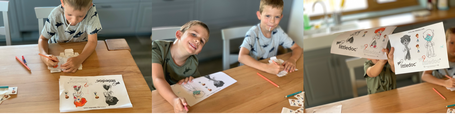 Kinder beim mylittledoc ausmalen
